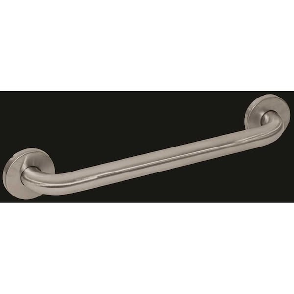 Premium Series 12 in. x 1.25 in. Grab Bar in Satin Stainless Steel 15 in. Overall Length